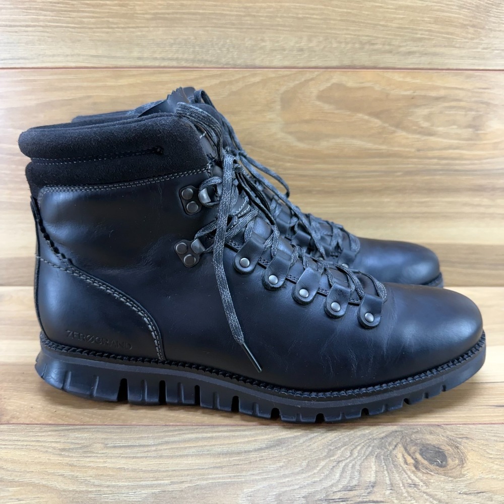 Cole Haan Zero Grand Hiker Mens Boot 9.5 M Black Leather Outdoor Business Casual